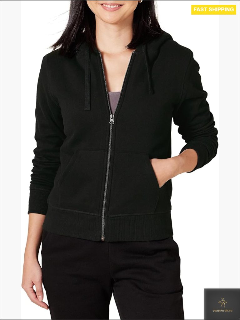 Sherpa-Lined Fleece Full-Zip Hooded Jacket Cozy Warm Winter Coat Hoodie Regular